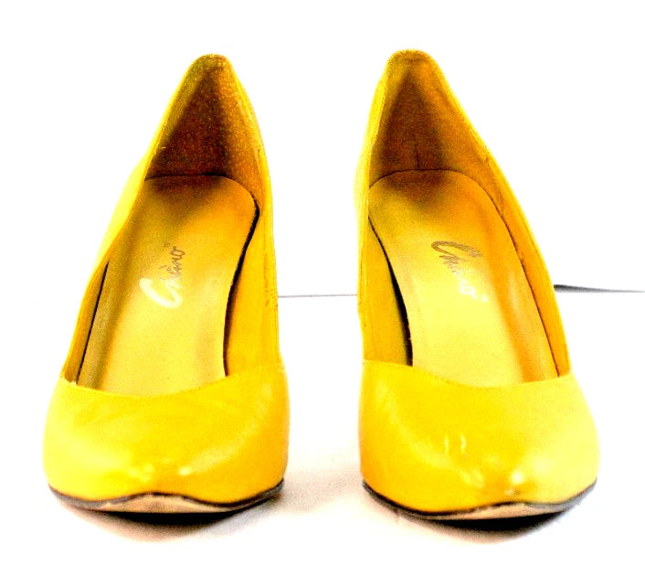 ✨Sunflower Bright & City Night – Chiaro Yellow Leather Heels 8.5M✨
