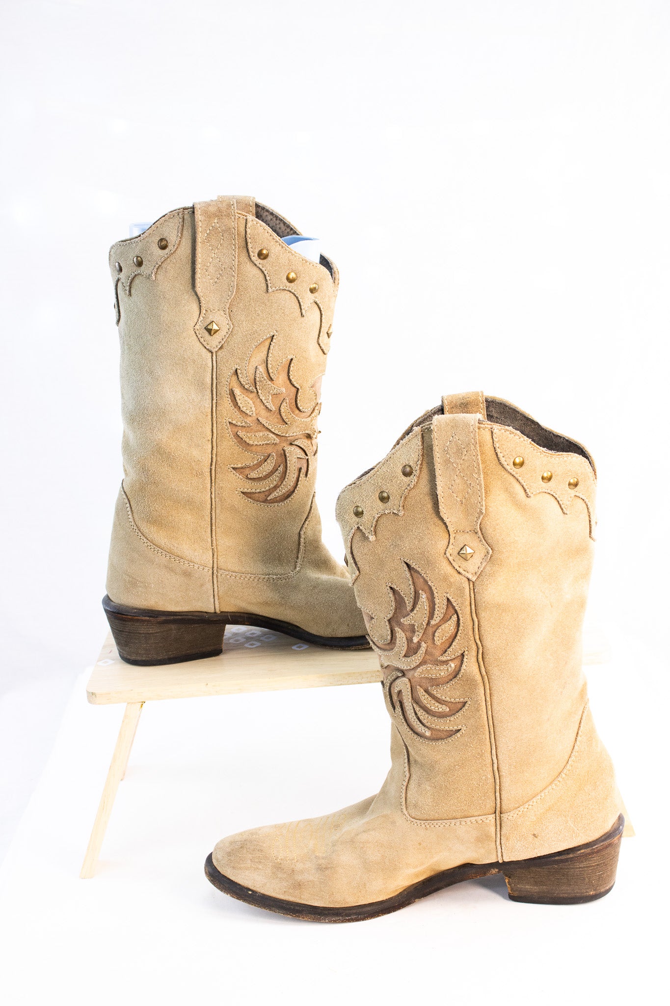 Roper Fringe Western Boots – Women’s Size 6.5 – Tan Suede Cowgirl Boots