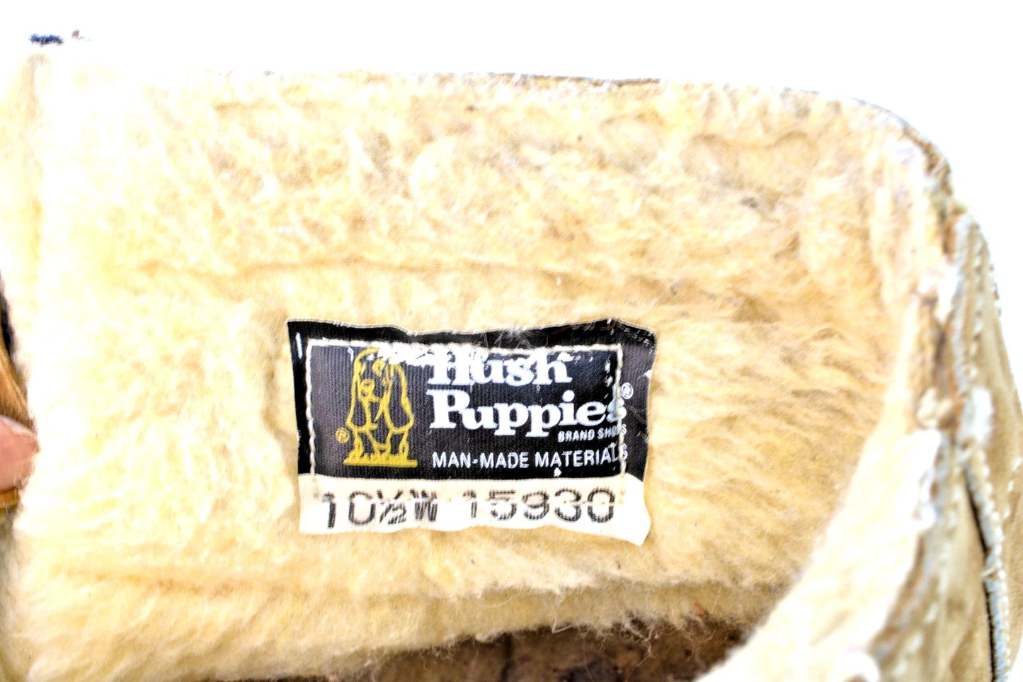 Vintage Hush Puppies Sherpa-Lined Zip Boots | Men’s 10.5 M | Tan Faux Suede |