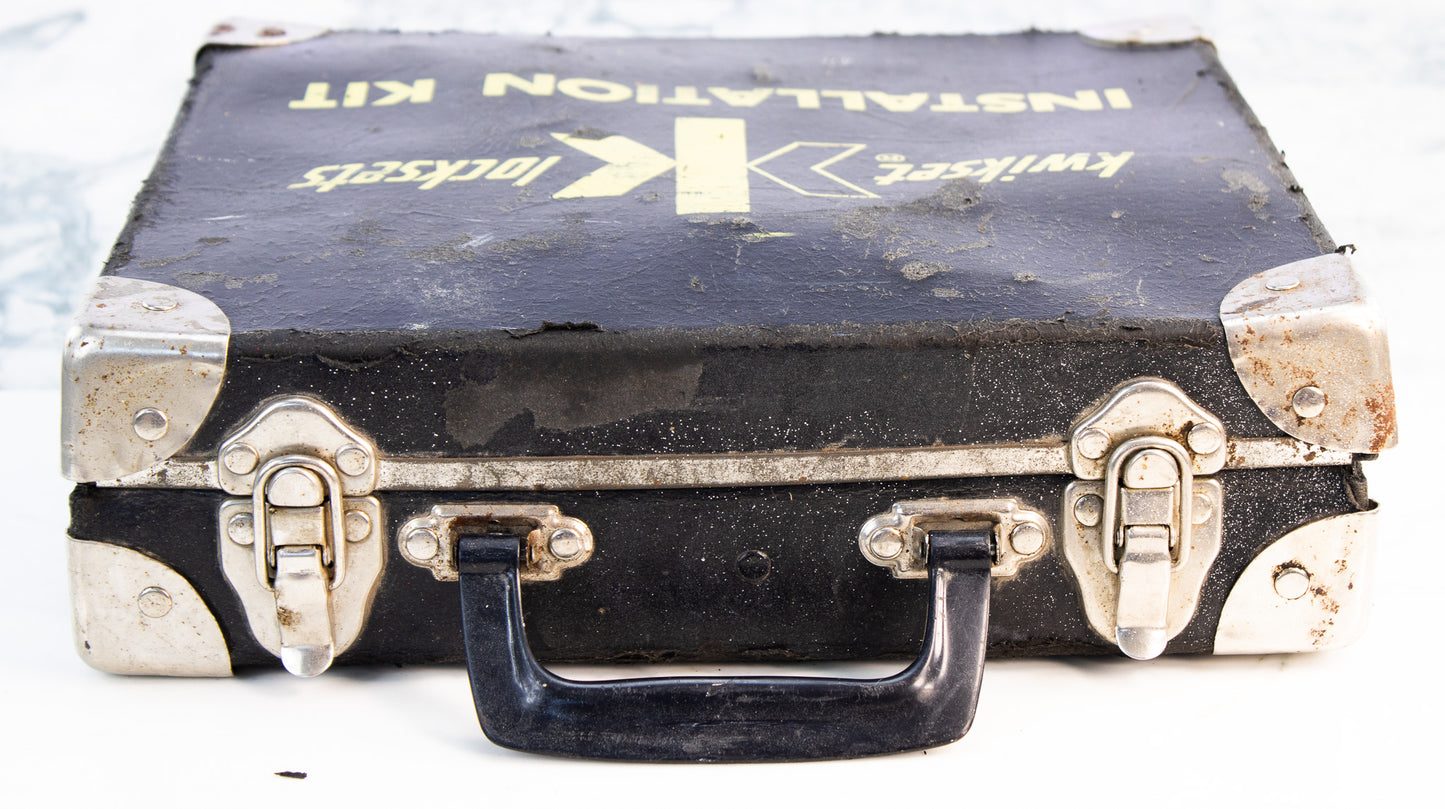 Vintage Kwikset K Locksets Installation Kit - Locksmith Tool Case - Hardware Tools