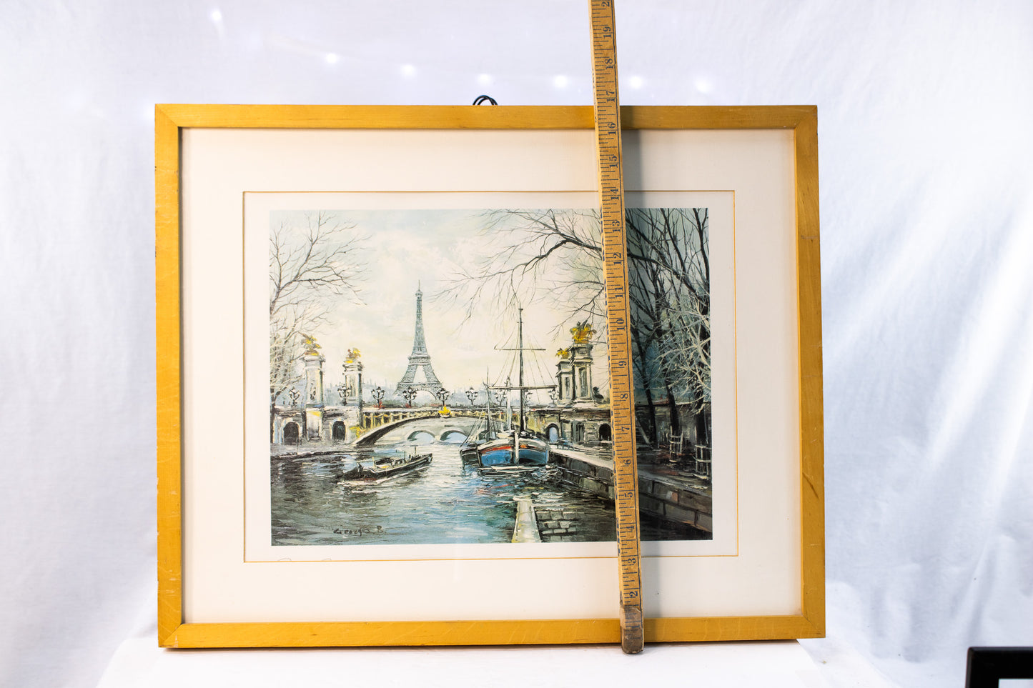 Vintage Paris Eiffel Tower Art Print – Framed French Cityscape, 1981