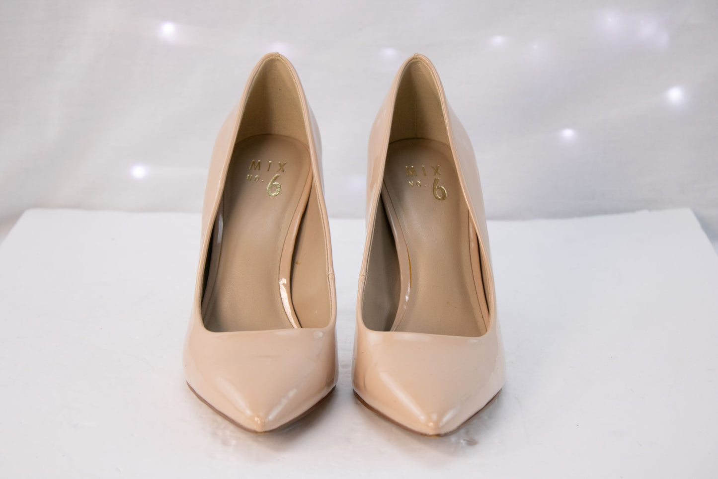Mix No. 6 Nude Patent Stiletto Pumps – Women’s 9.5M Pointed Toe Heels