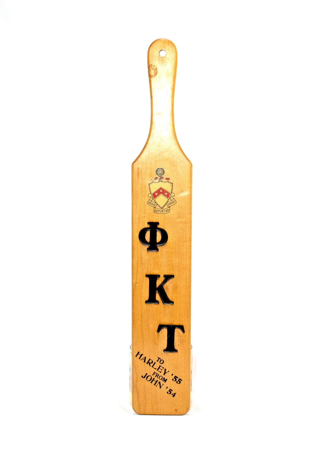 1950s Phi Kappa Tau Fraternity Paddle – Greek Life Memorabilia – Wood Wall Decor