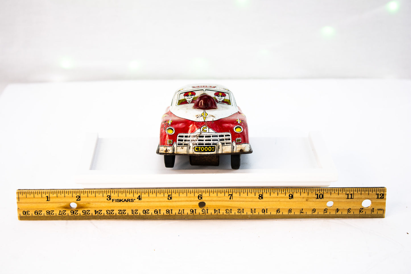 Vintage Hubley Fire Chief Tin Toy Car | Working Wind-Up | USA Made