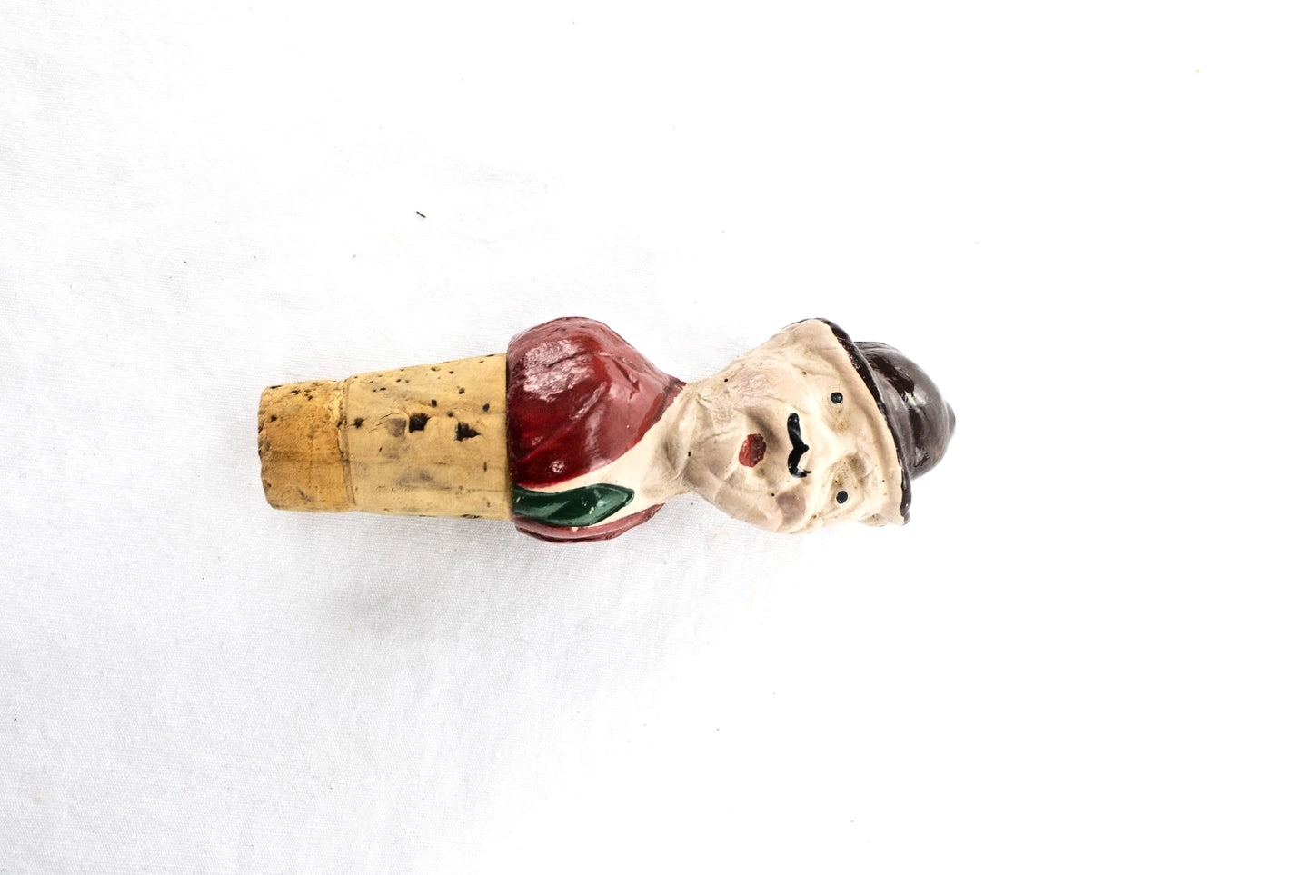 🧢 Vintage Figural Bottle Stoppers – Laurel & Hardy + W.C. Fields – Wood Bar