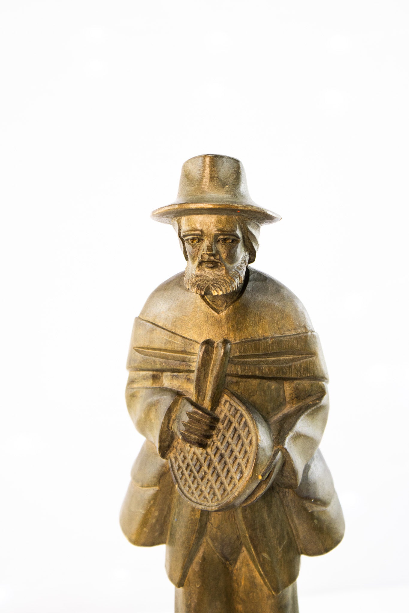 Hand Carved Wooden Folk Art Figure – Vintage Sculpture