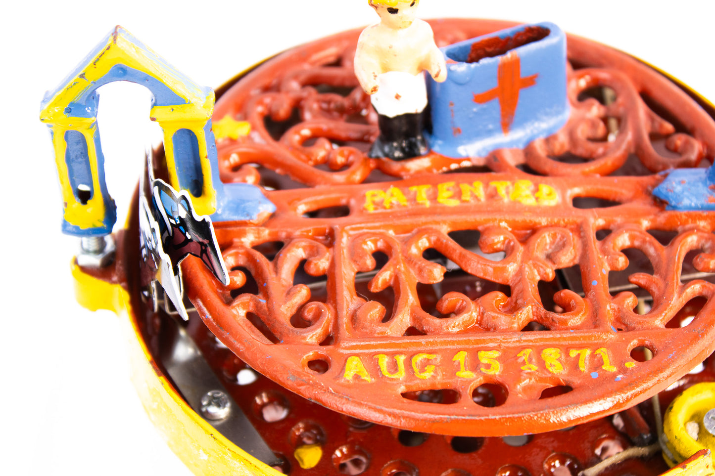 Antique 1871 Horse Race Cast Iron Mechanical Bank – J&E Stevens – Patented Toy