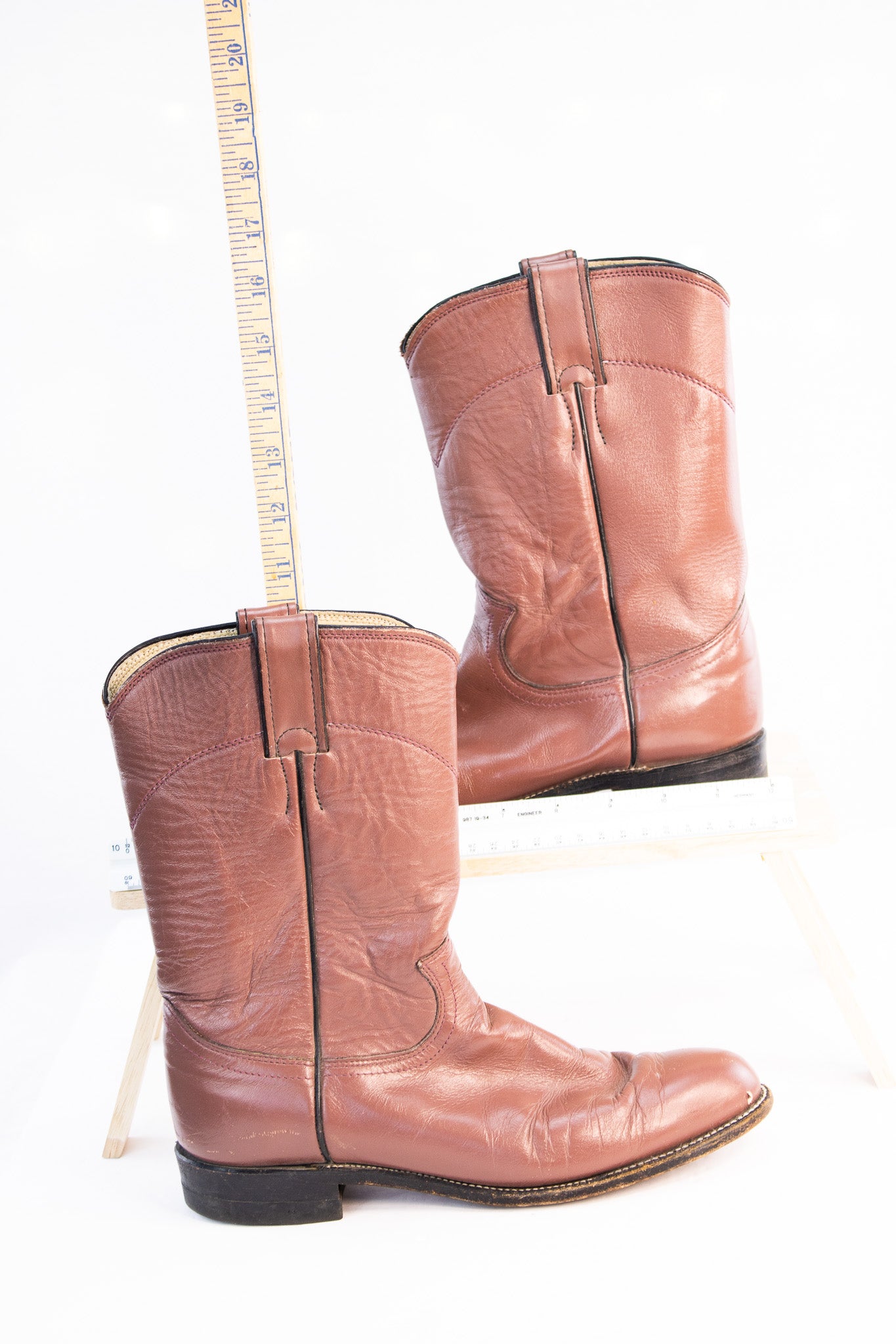 Vintage Justin Western Boots – Chestnut Brown Leather – Women’s 8.5