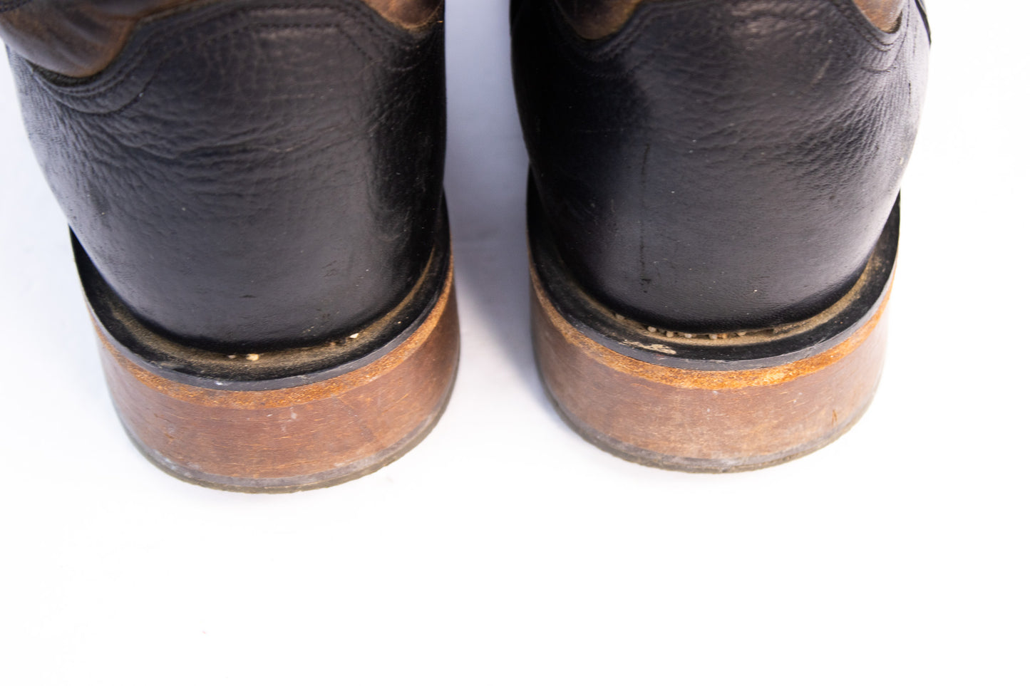 Vintage Justin Cowboy Boots | Men’s 9.5 D | Made in Mexico | Black Brown Leather