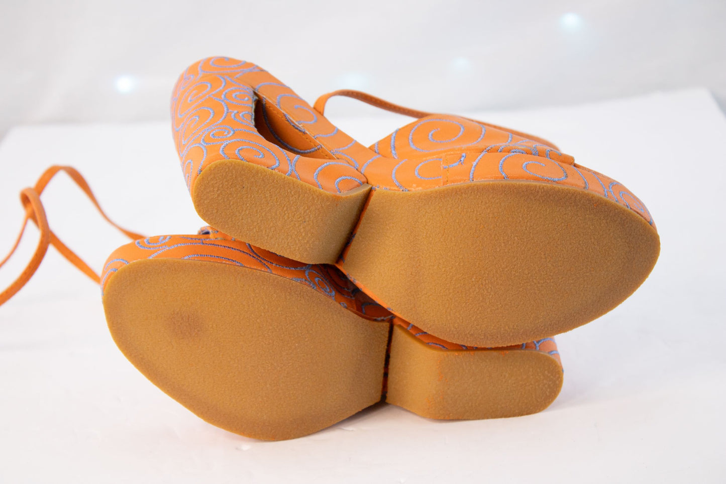 Paloma Barceló Orange Platform Heels EU 38 | Made in Spain Statement Shoes