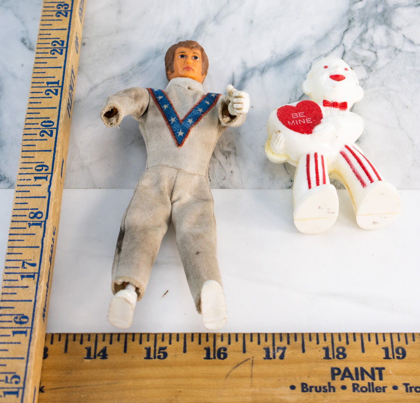 Vintage Evel Knievel Action Figure Toy Lot With Valentine Be Mine Figure