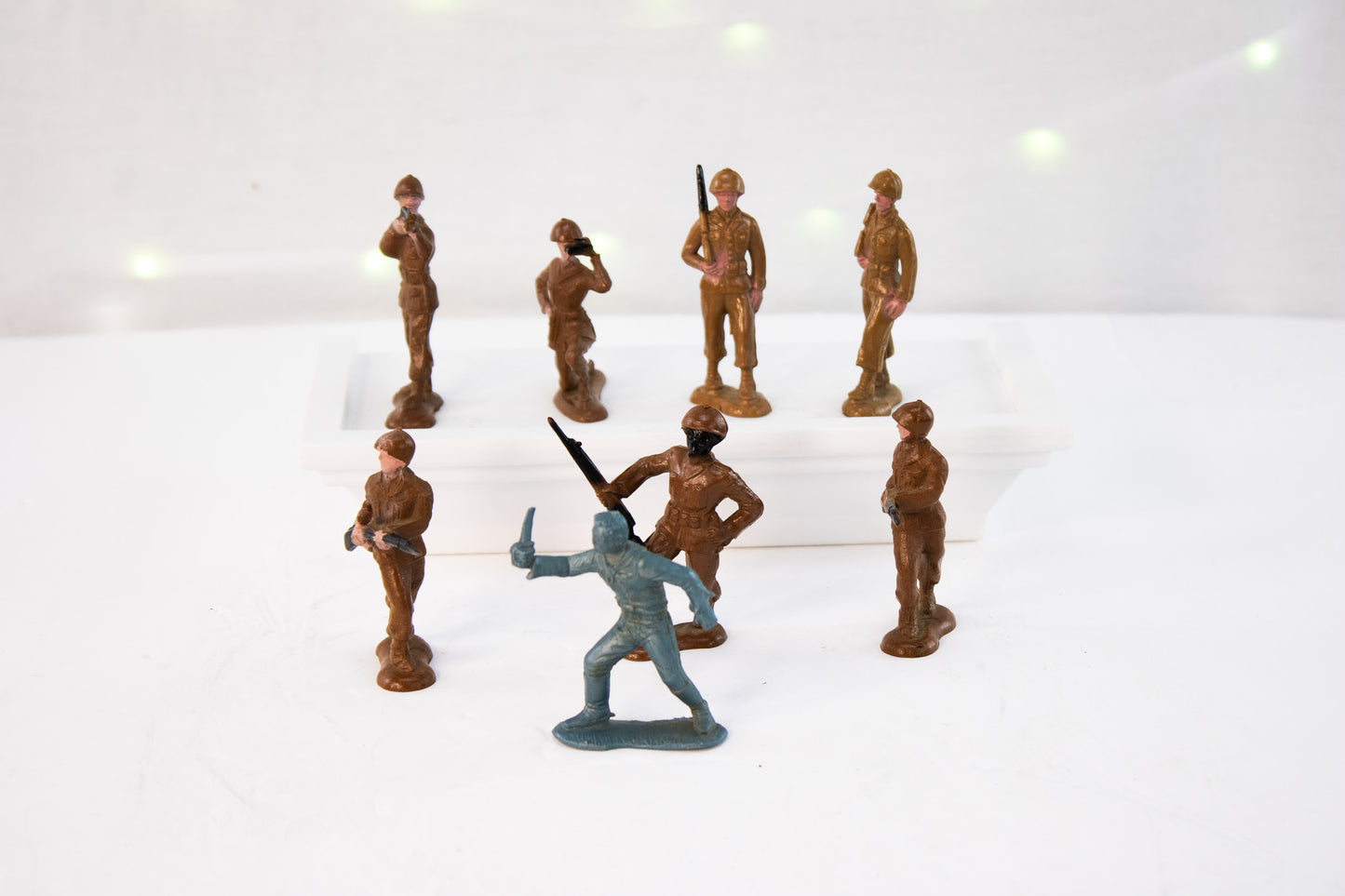 Vintage WWII Army Men Lot Marx Style Tank Scout Car Soldiers 1950s