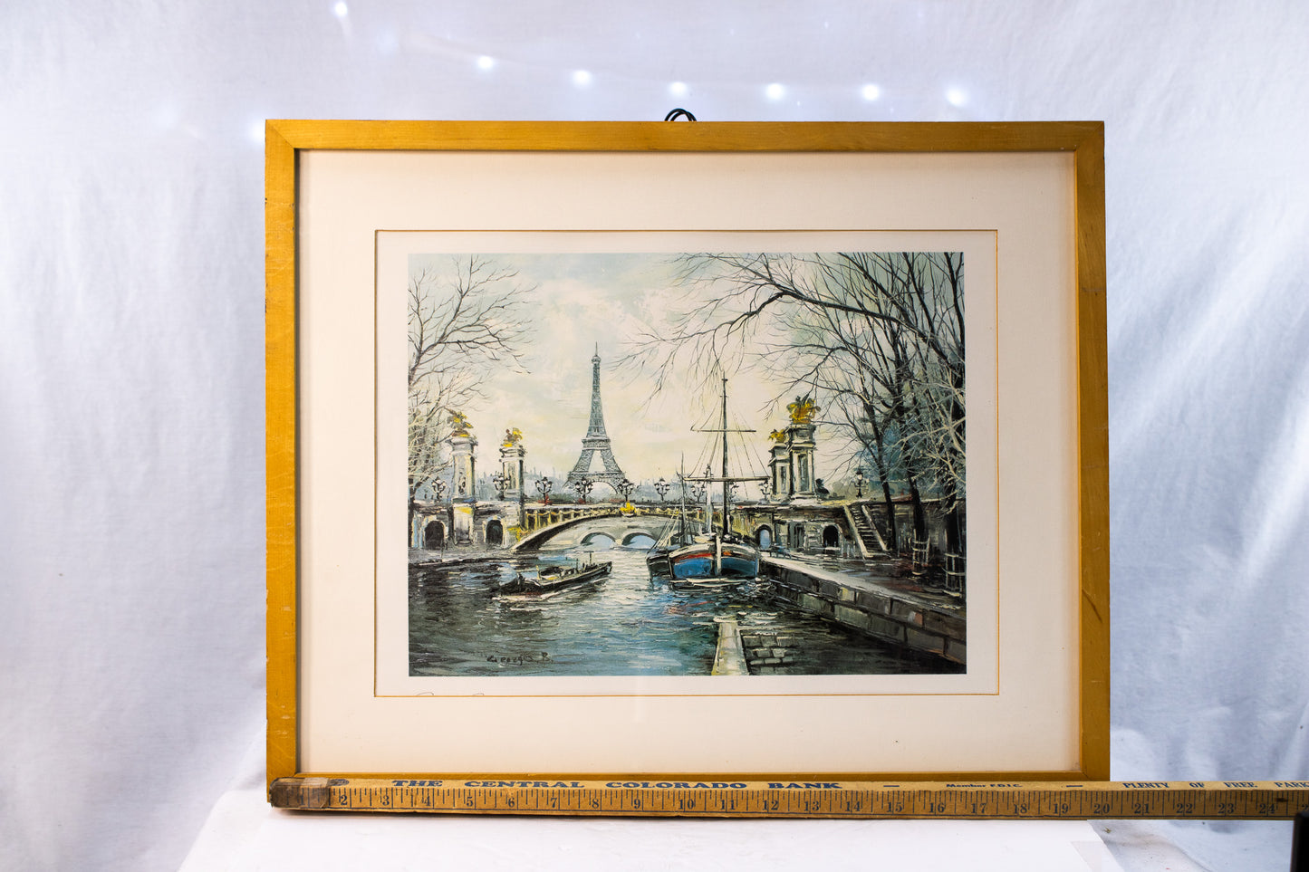 Vintage Paris Eiffel Tower Art Print – Framed French Cityscape, 1981