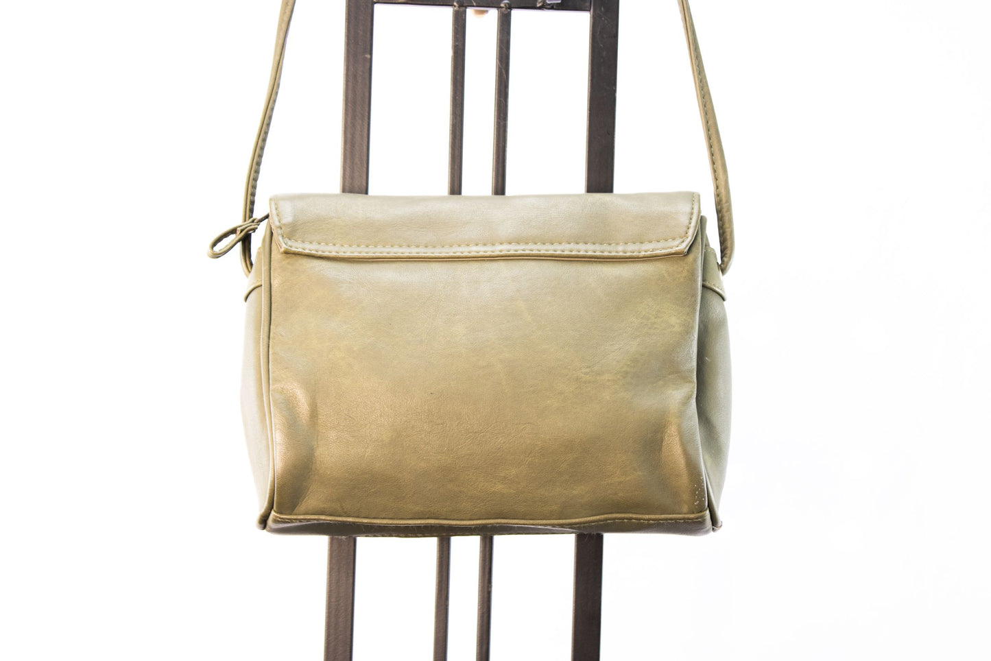 Vintage Samé Olive Green Crossbody Purse Structured Vinyl