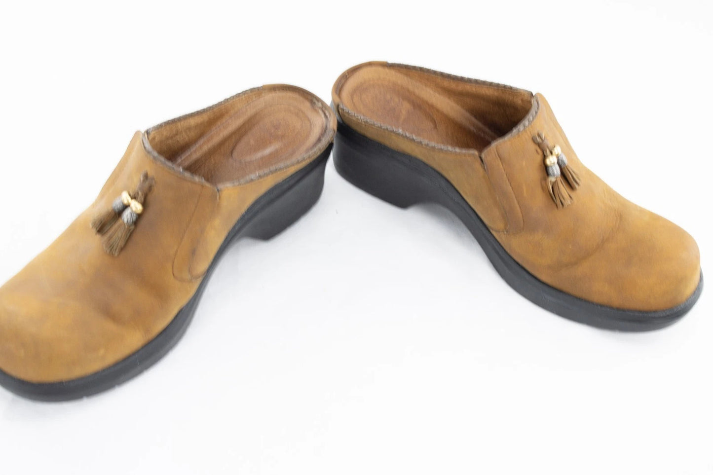 Ariat Leather Mule Clogs | Women's Size 10B | Brown Western Slip-Ons with Tassel