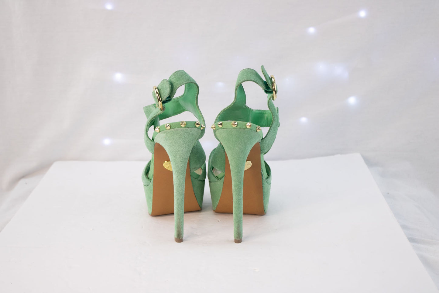 Betsey Johnson Endall Mint Green Platform Heels Womens 8.5 Suede Stiletto