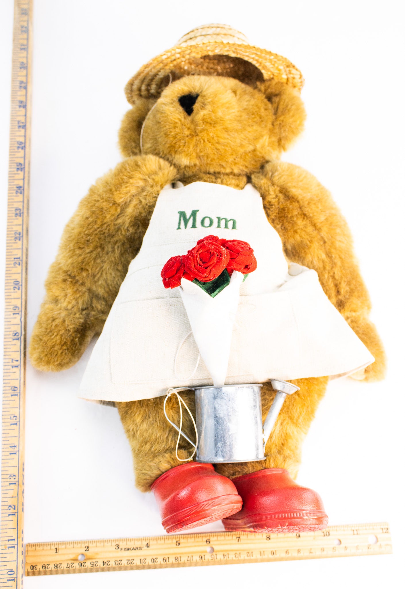 Vintage “Mom” Teddy Bear – Garden Theme Plush w/ Apron & Watering Can