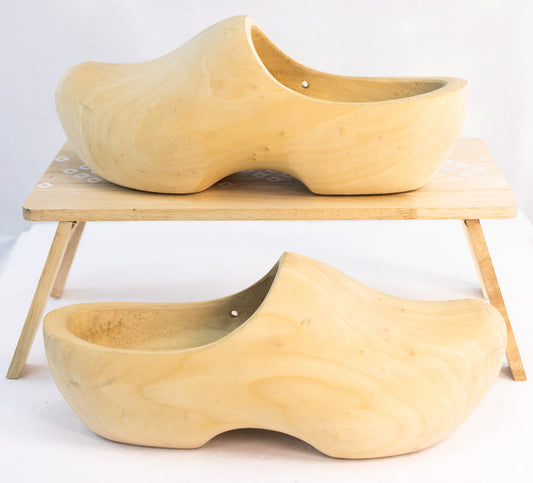 Vintage Wooden Clogs Size 27 EU – Hand-Carved European Folk Art Pair