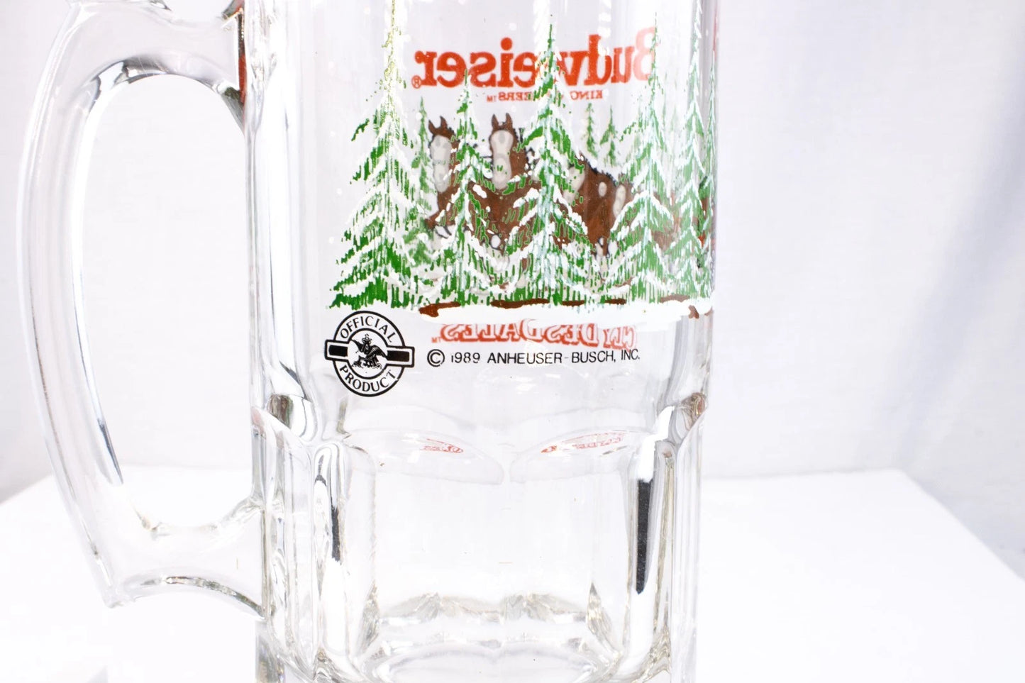 1989 Budweiser Clydesdales Beer Mug – Official Anheuser-Busch Glass Stein