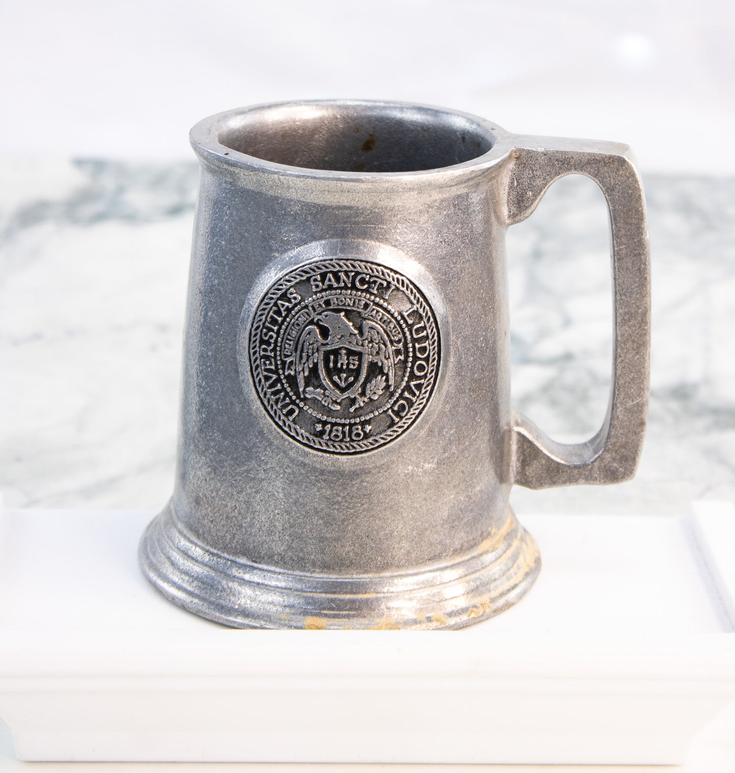 VINTAGE PEWTER TANKARD – UNIVERSITY OF SAN FRANCISCO SEAL – 1981 AWARD MUG
