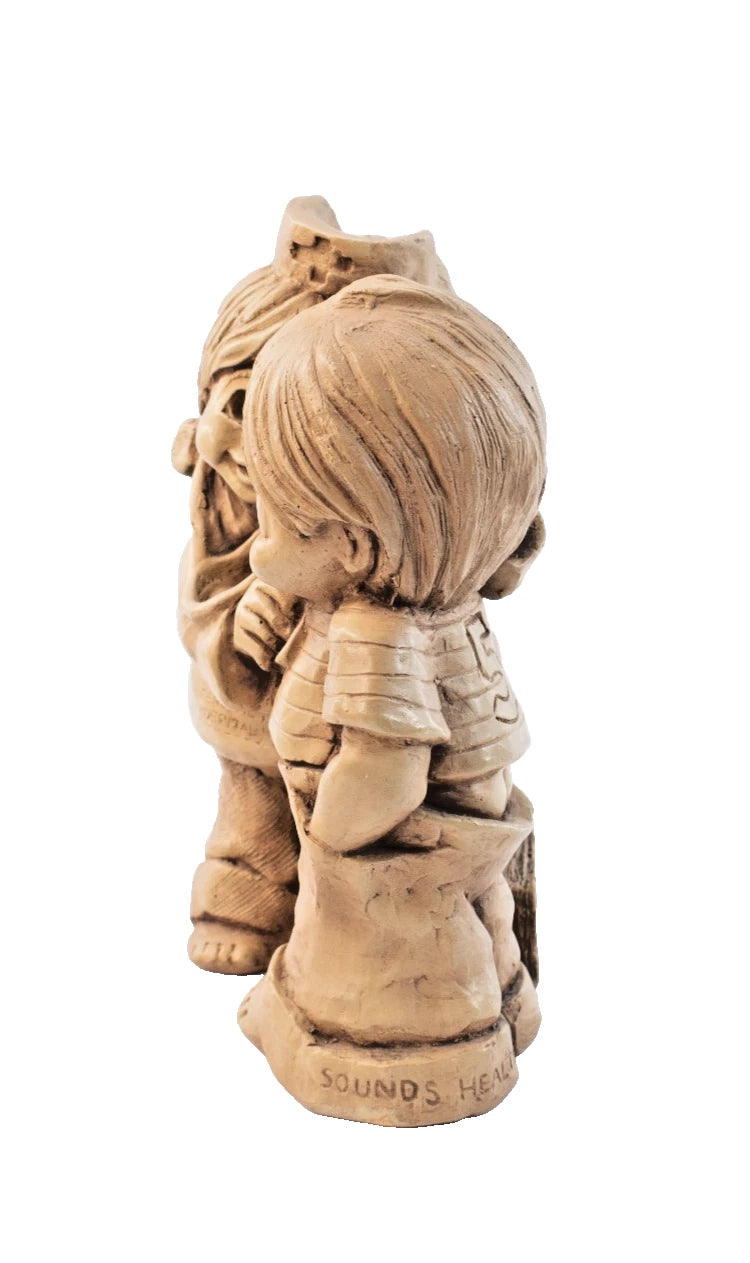 ⭐Vintage Fanny Kins “Sounds Healthy” Resin Figurine – Nurse & Boy - 1970s Sheek