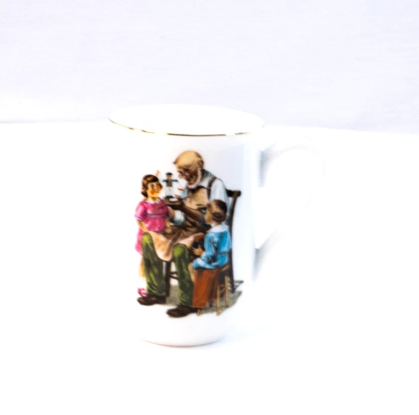 Norman Rockwell “The Toymaker” Figurine & Mug Set (1984 Limited Edition)