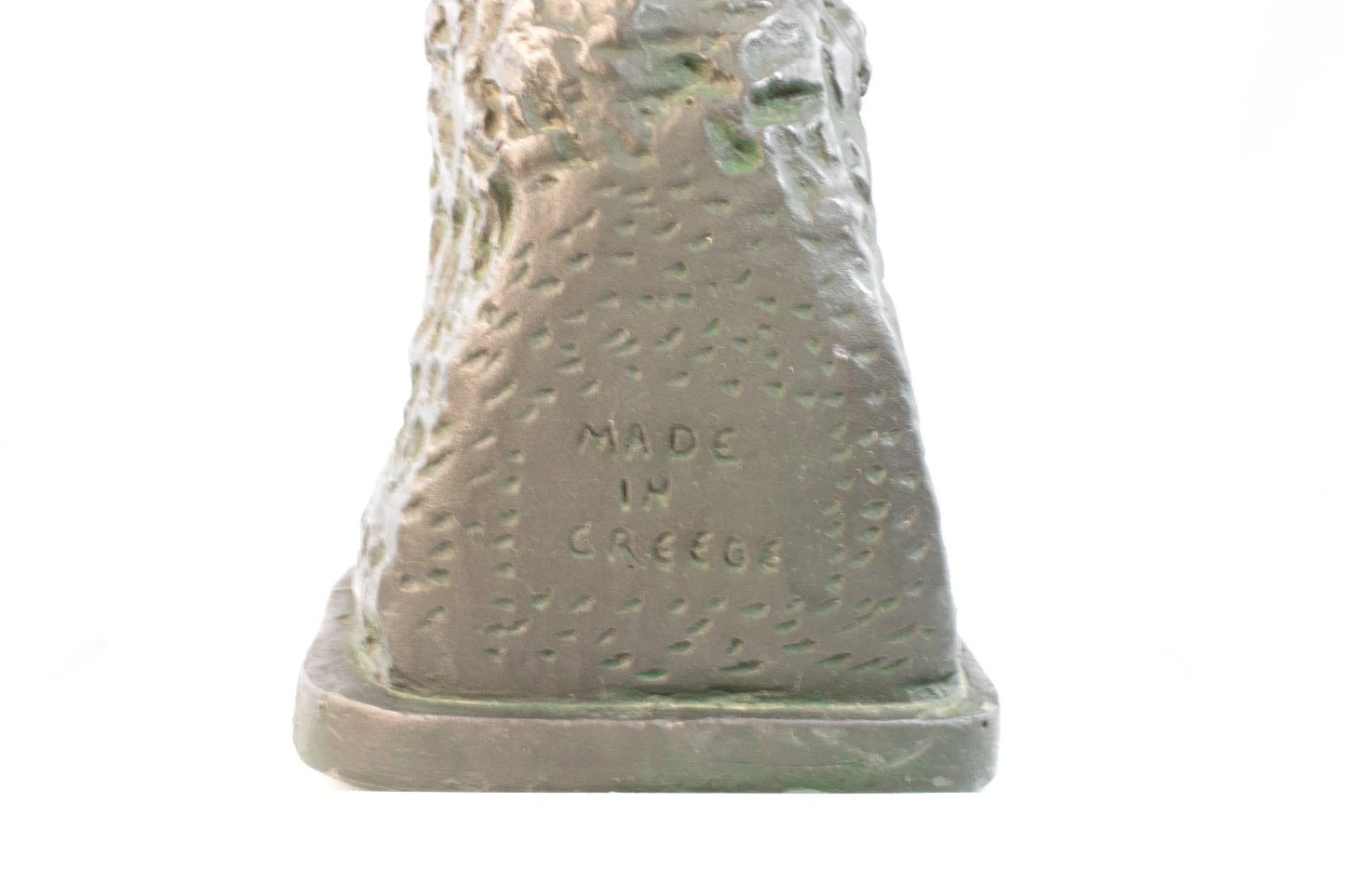 Vintage “The Thinker” Statue – Made in Greece – Bronzed Plaster Art Figure –