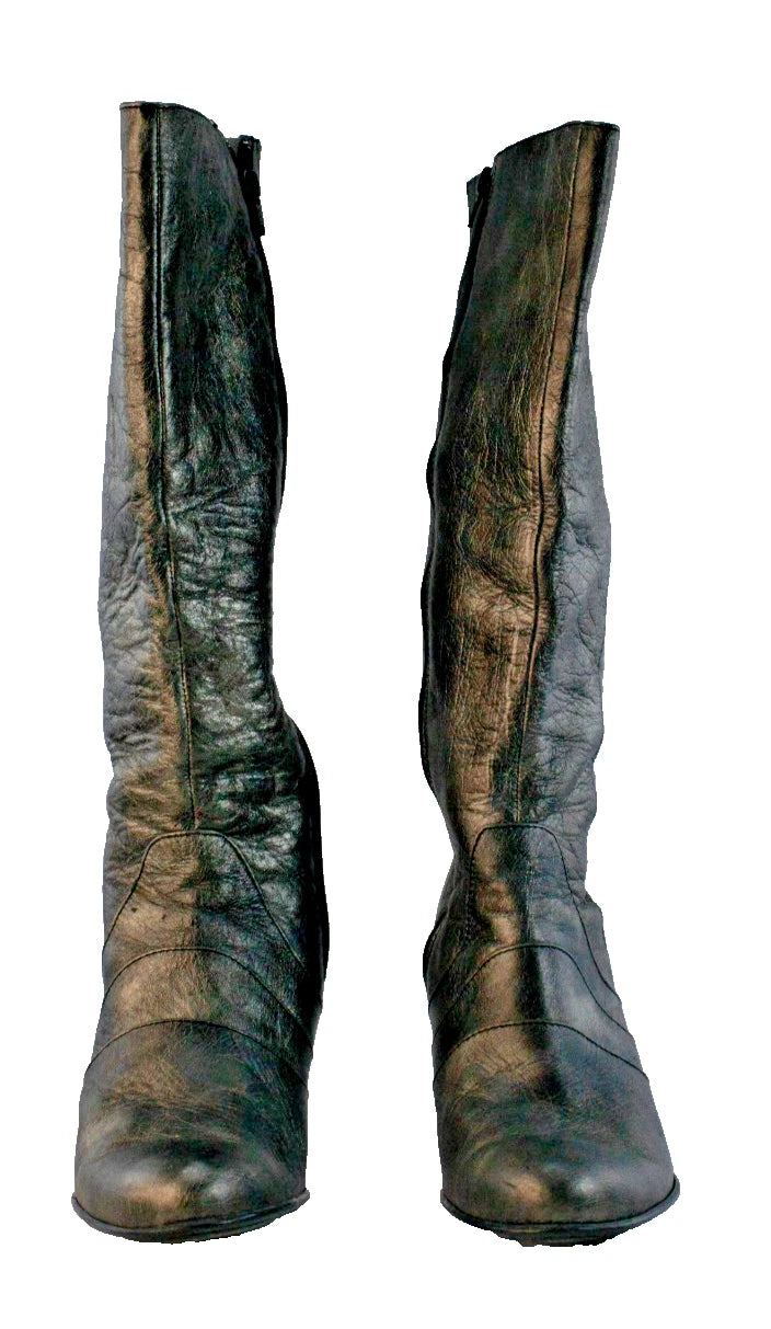 🔥 "BORN" Brand Black Leather Tall Boots – Sleek Heels (Size US 8.5 )