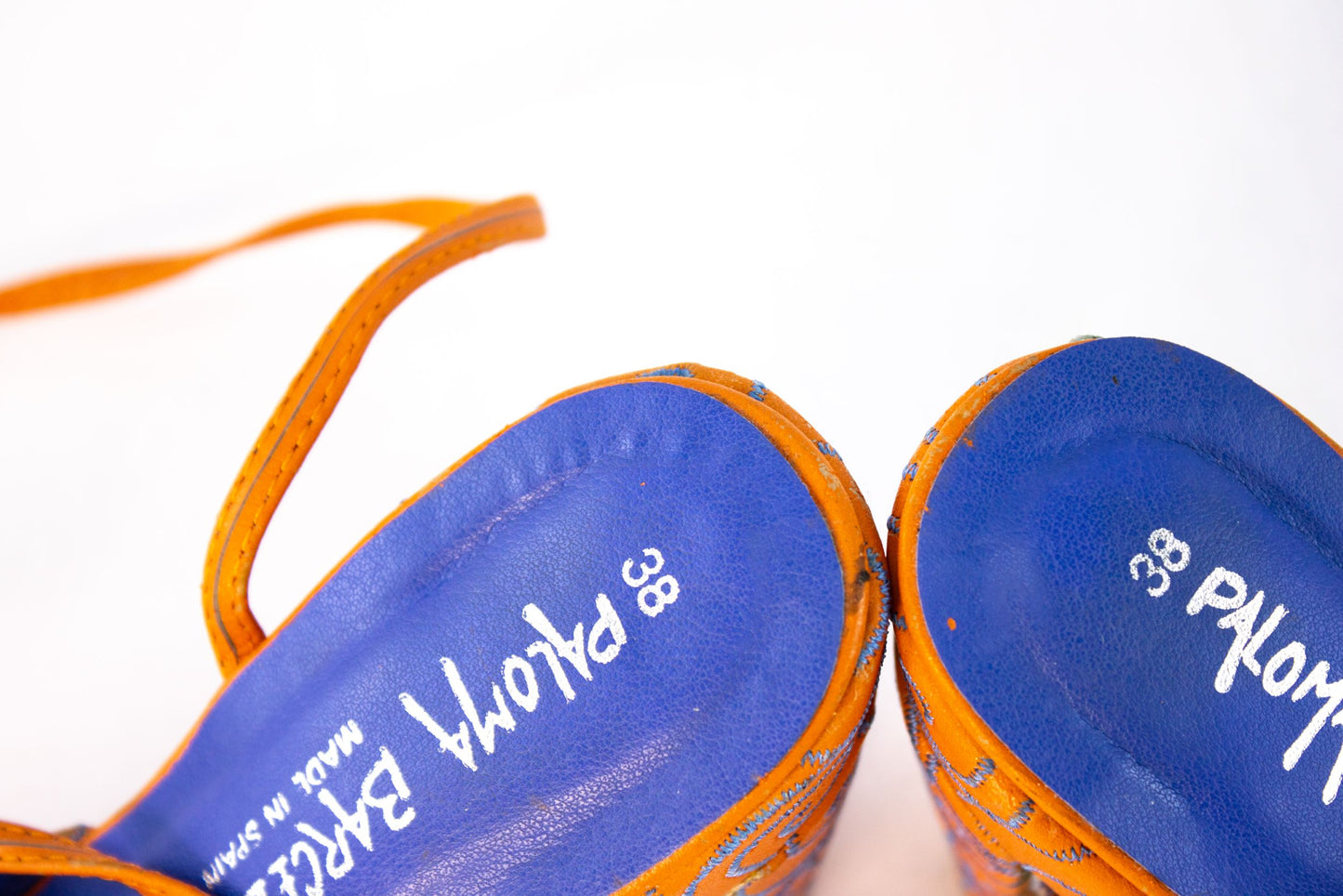 Paloma Barceló Orange Platform Heels EU 38 | Made in Spain Statement Shoes