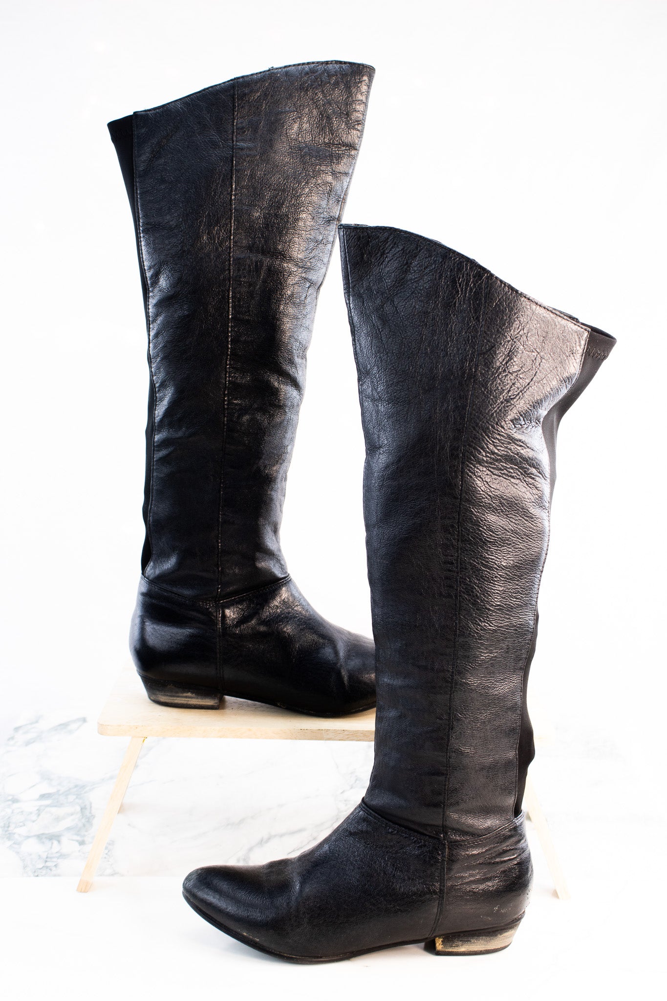 Tall Black Riding Boots - Womens Knee High Pull On Boots