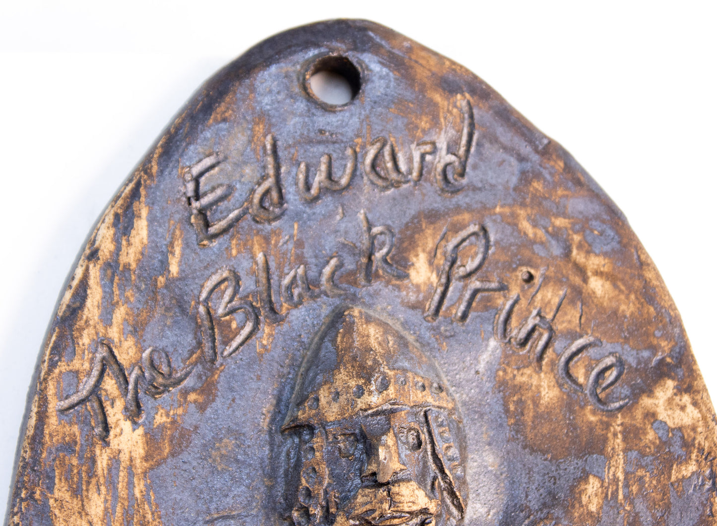 Edward the Black Prince Medieval Clay Wall Plaque Folk Art Relief