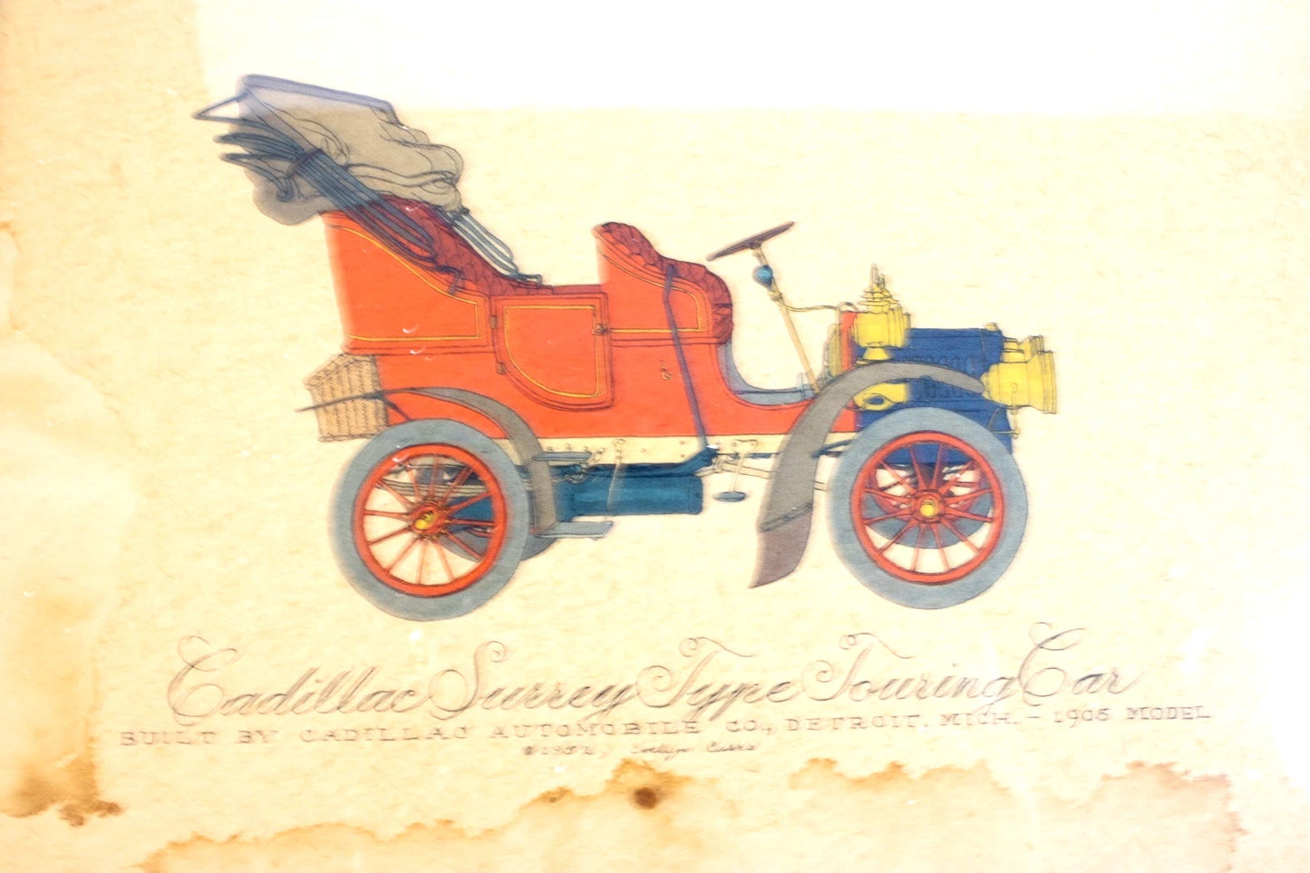 1952 EVELYN CURRO FRAMED AUTOMOBILE PRINT SET – CADILLAC, FRANKLIN & WINTON