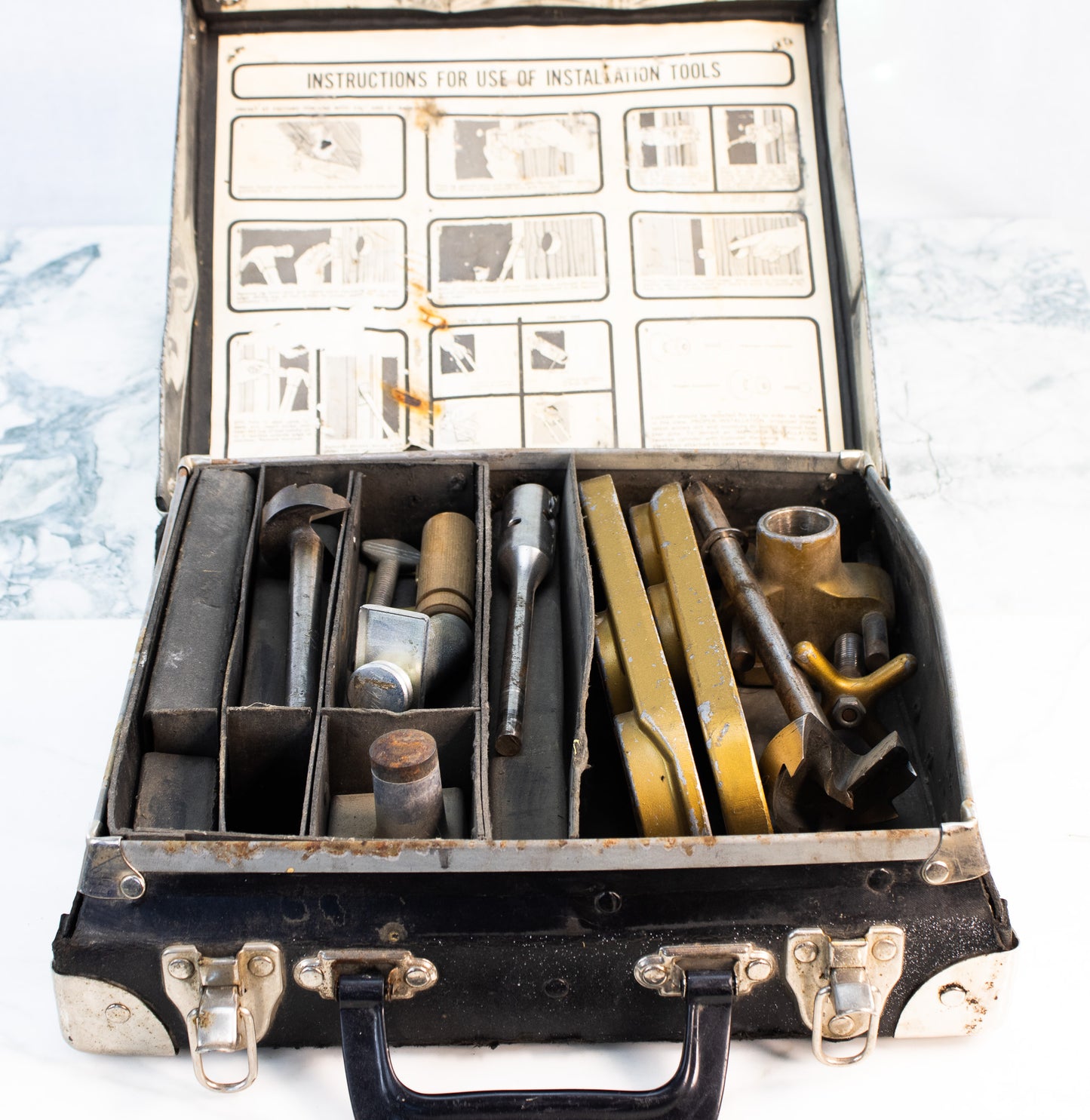 Vintage Kwikset K Locksets Installation Kit - Locksmith Tool Case - Hardware Tools