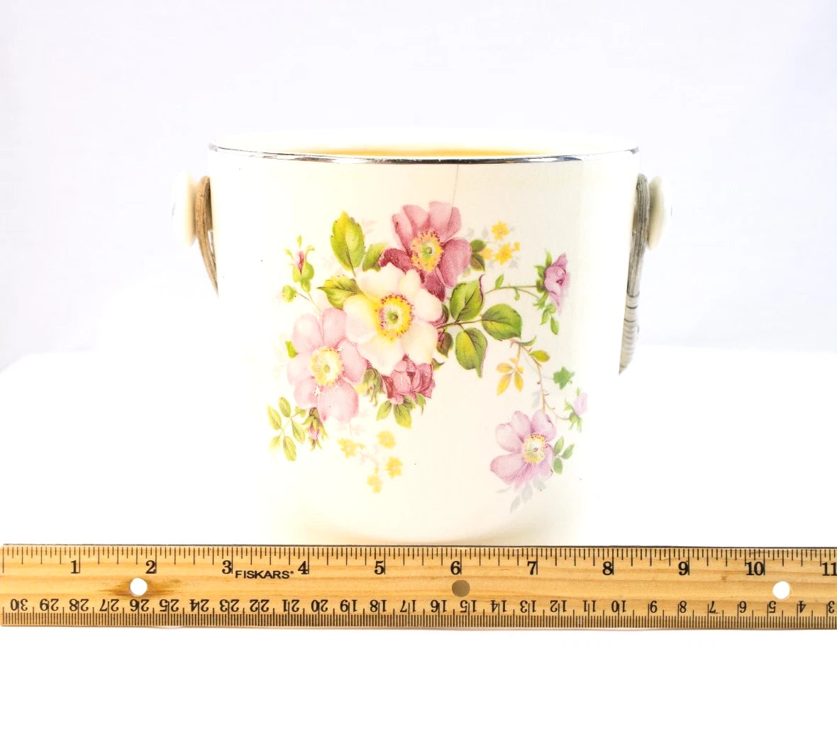 Great Northern Products Co Floral Ceramic Ice Bucket – Mid-Century Pink & Yellow