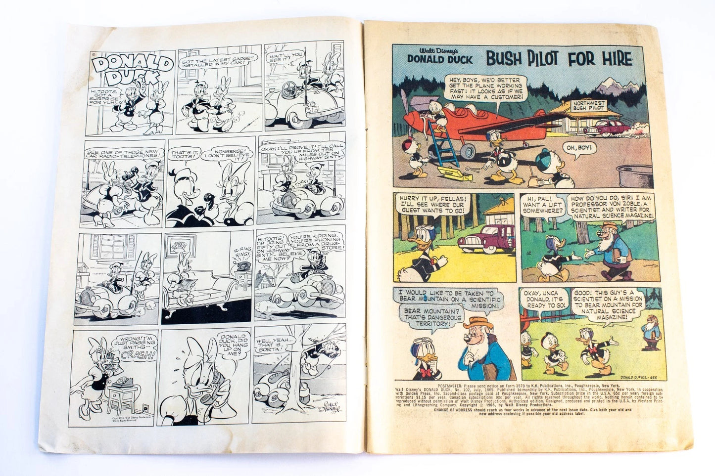 Lot of 4 Walt Disney Donald Duck & Junior Woodchucks Comics – Gold Key 1964–66