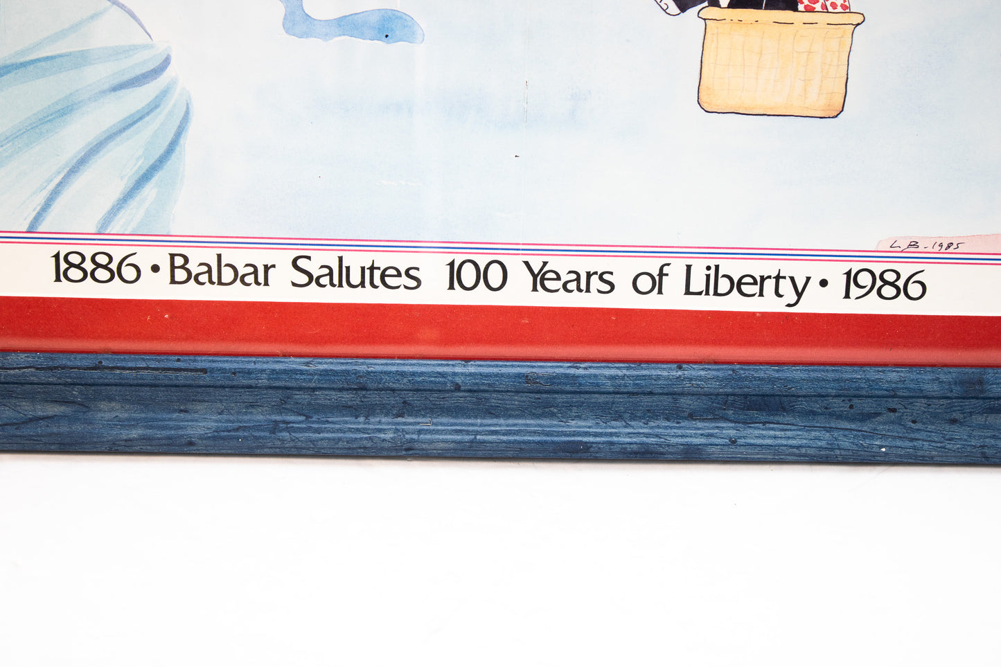 Vintage Babar Liberty Print Framed 1986 Statue of Liberty France America Art