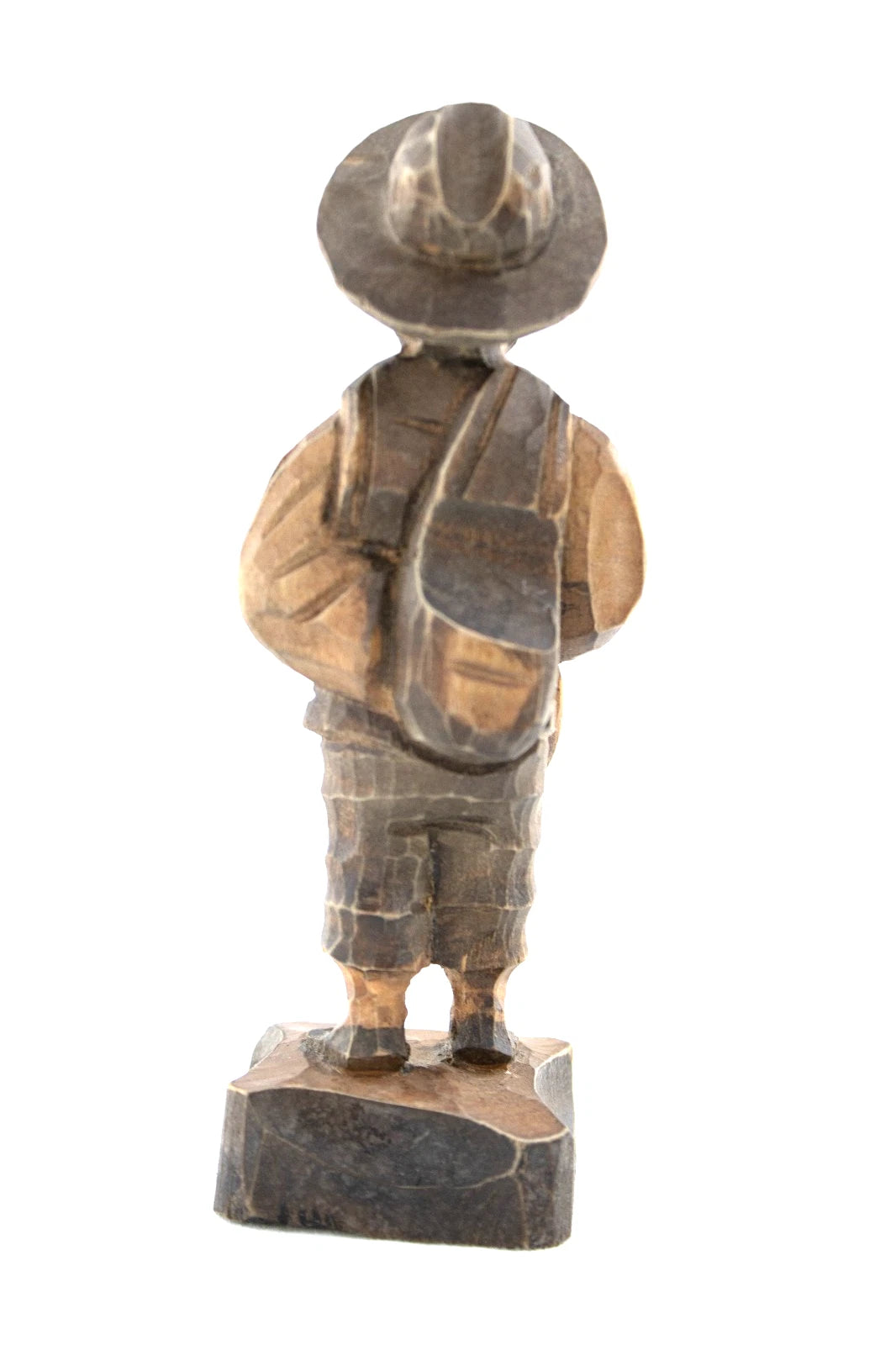 Vintage 1973 Hand Carved Wood Man Figurine | Rustic Folk Art Sculpture