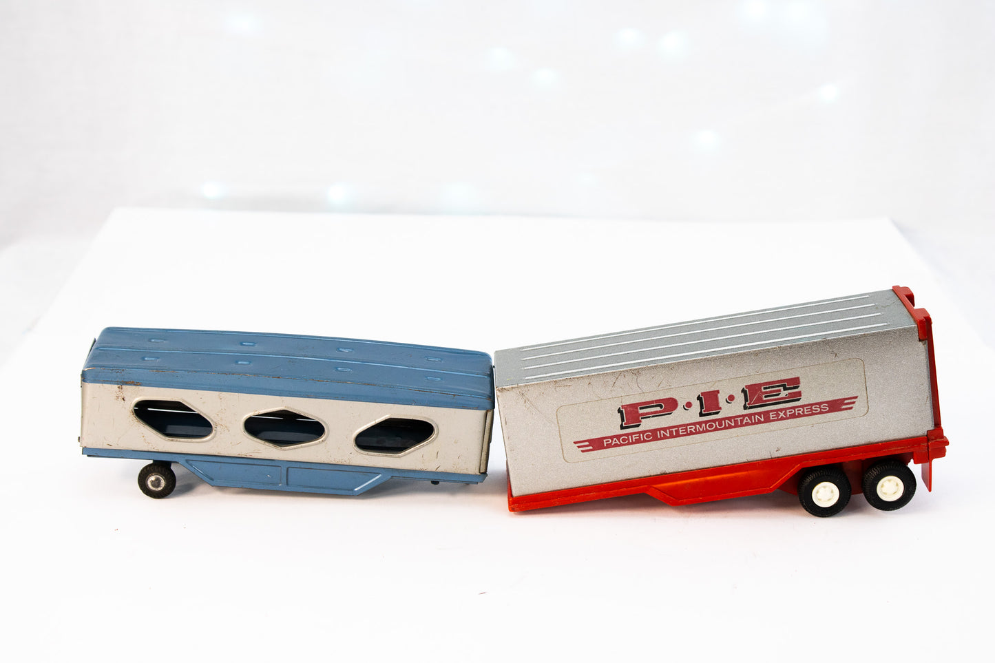 Vintage Toy Truck Trailer Lot | Tonka, Produce Van & Mid-Century Tin Haulers