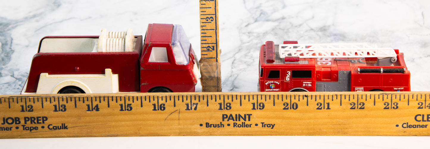Fire Truck Toy Lot Tonka Fire Engine & Ladder Truck
