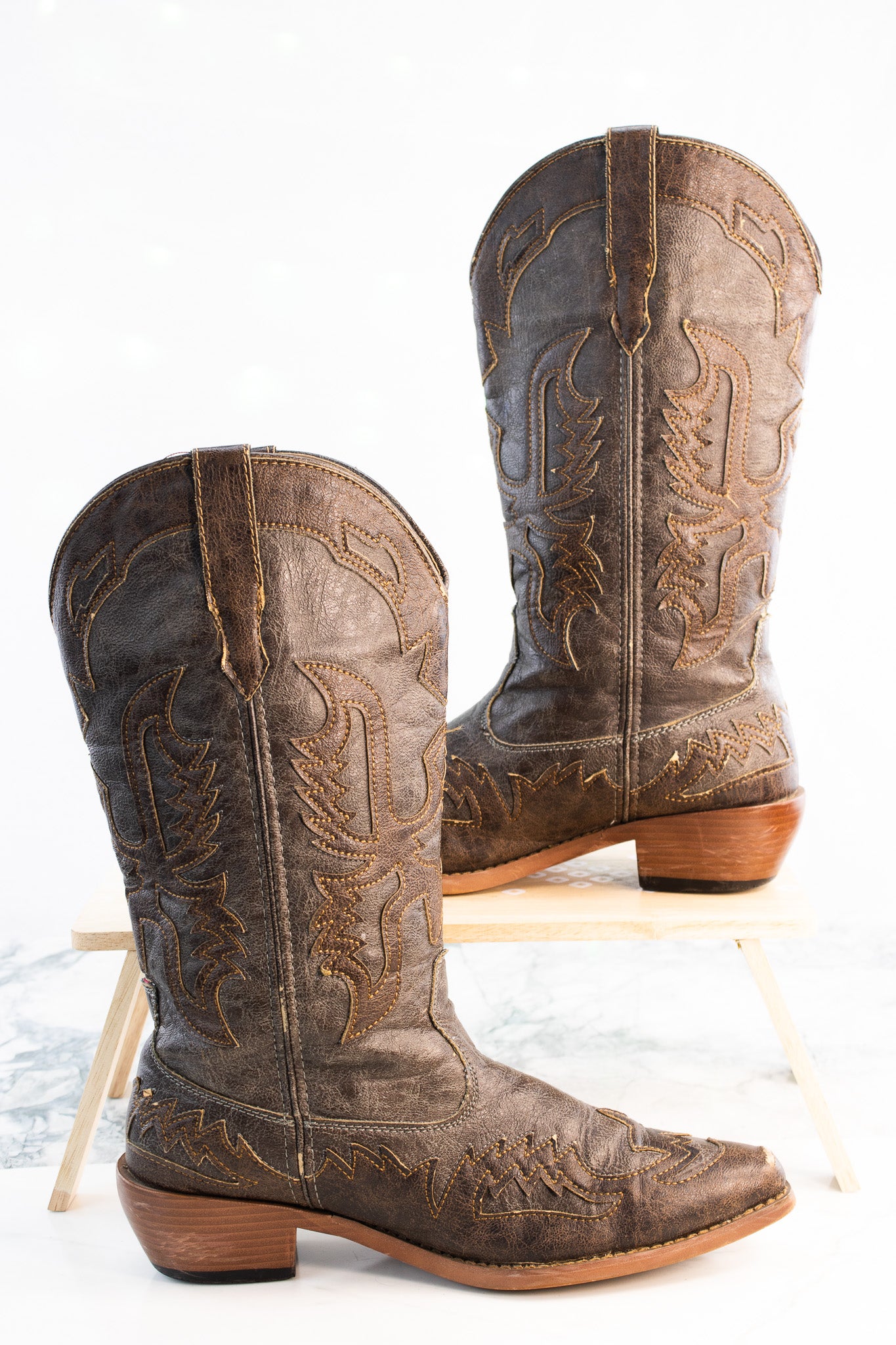 Roper Womens Cowboy Boots Brown Western Snip Toe Cowgirl Boots 9.5