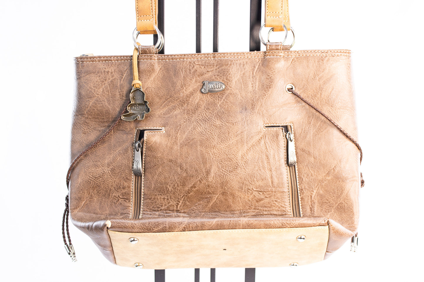 Trinity Ranch Cowhide Concealed Carry Tote | Western Studded Leather Handbag