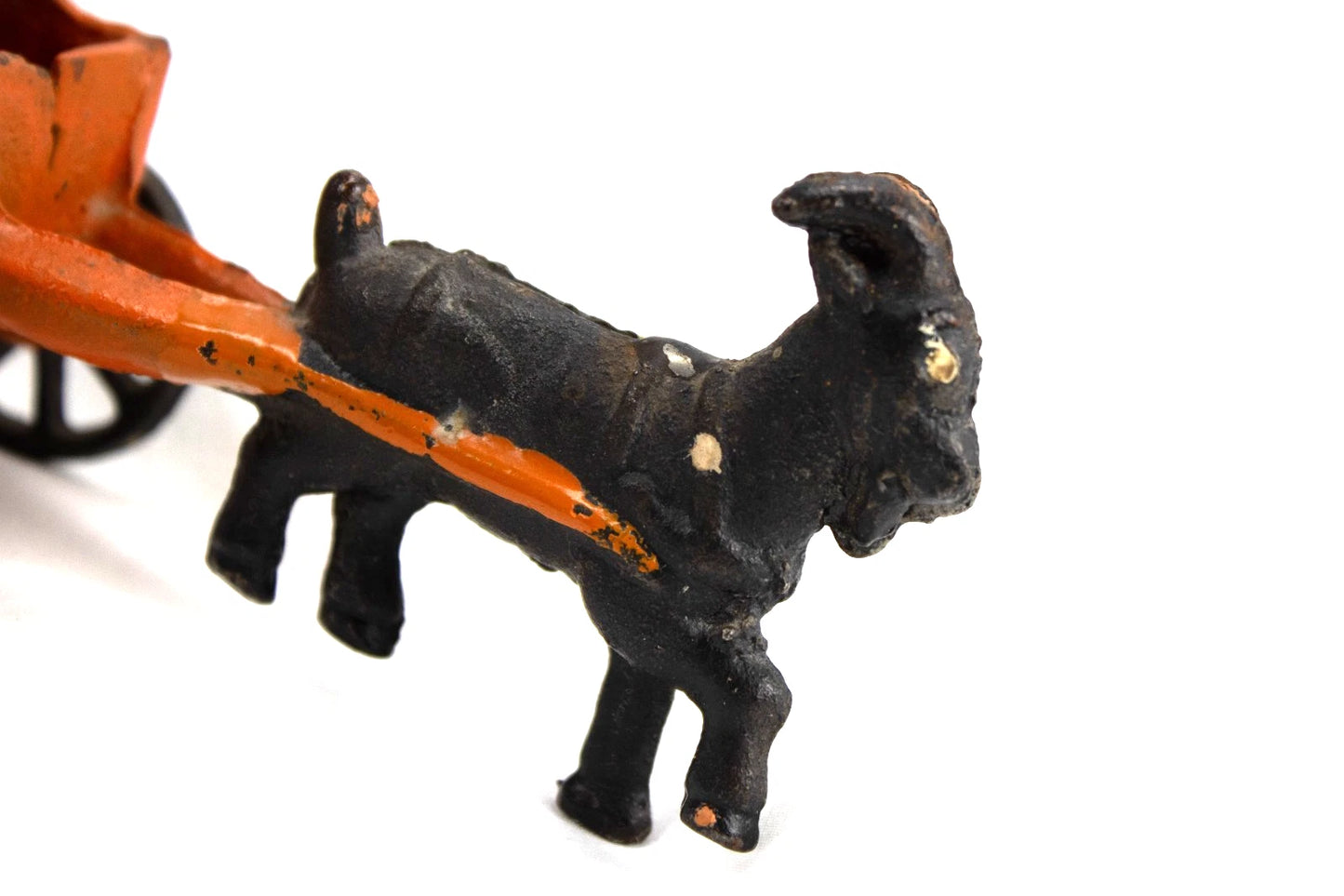 Vintage Cast Iron Goat Drawn Express Cart Toy – Antique Style Painted Wagon