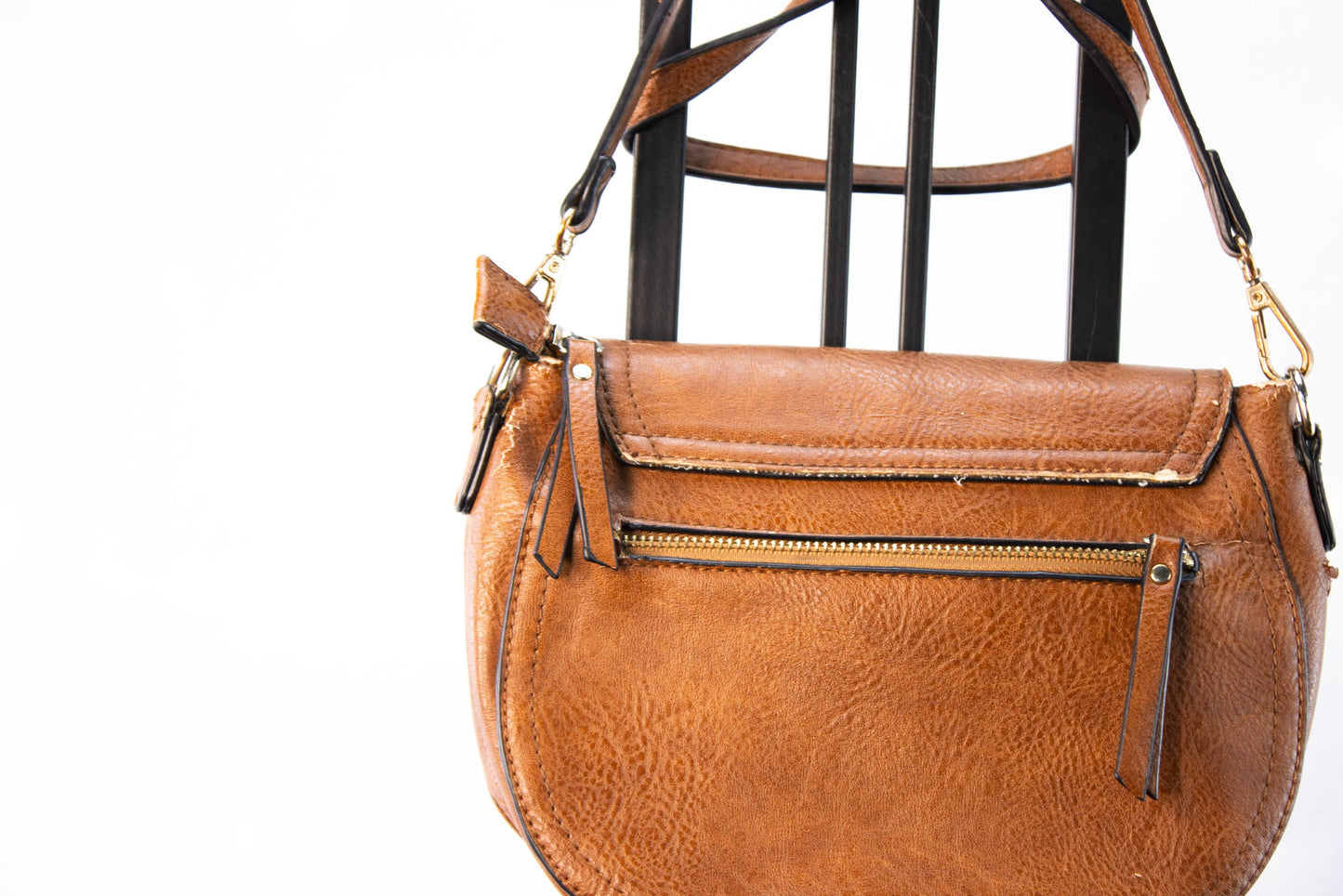 Sasha + Sofi Brown Crossbody Bag Small Flap Purse Adjustable Strap