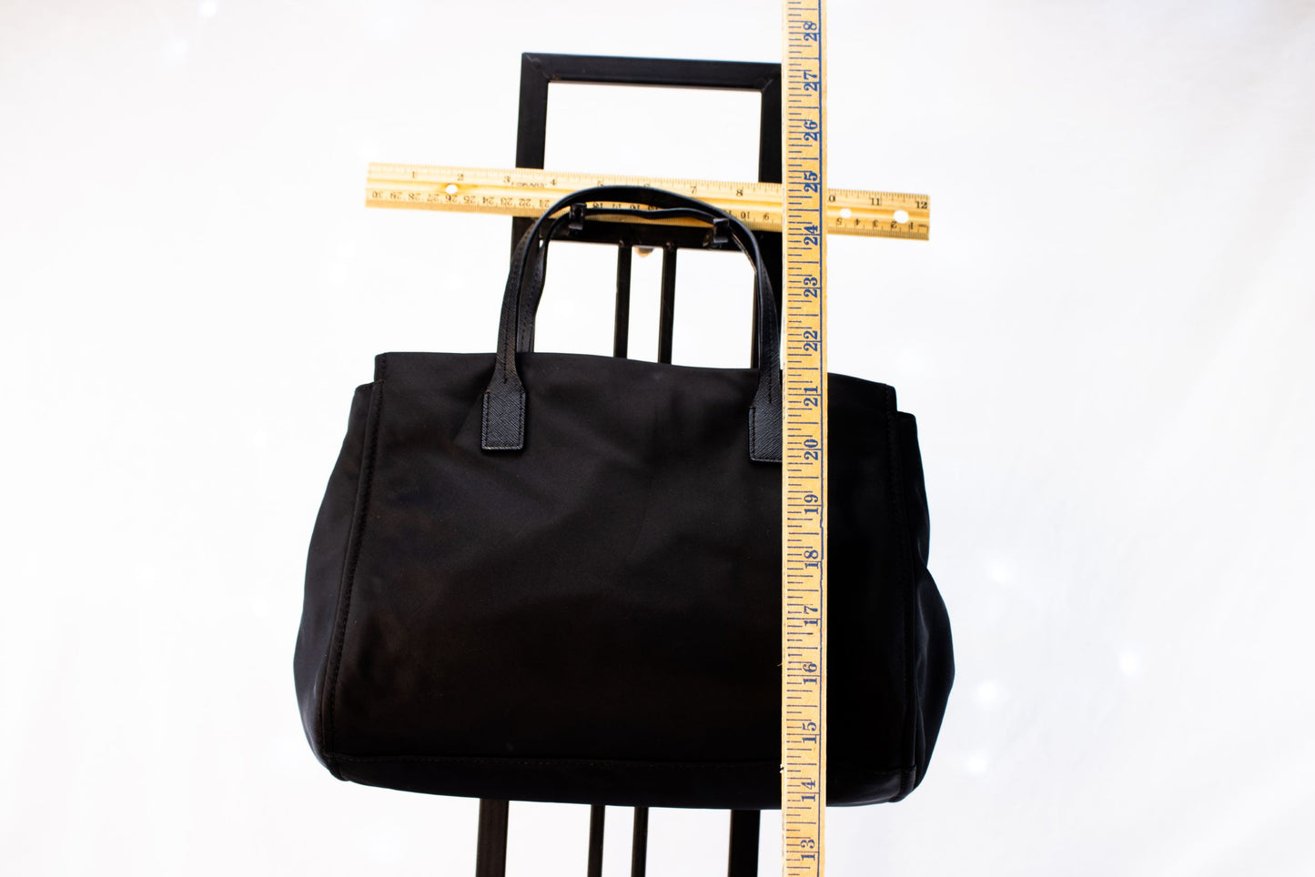 Kate Spade Black Nylon Tote Handbag Gold Hardware Zip Top