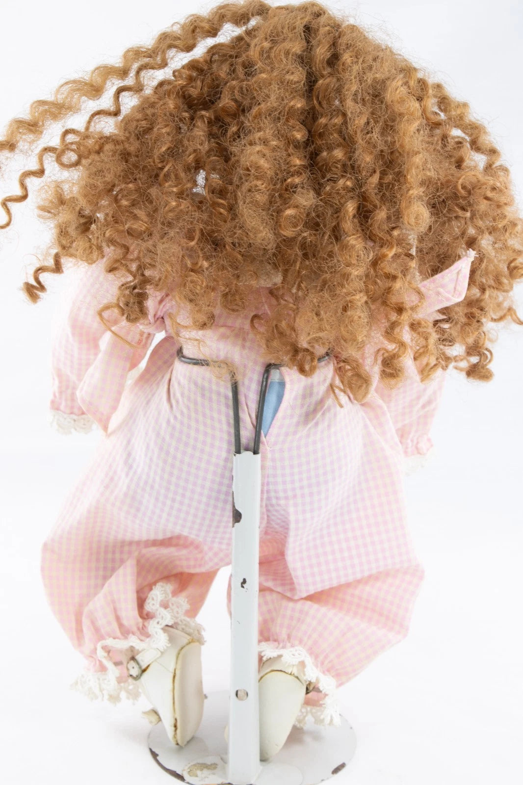 1993 MBI Karen A. Porcelain Doll in Pink Gingham Outfit 22" Vintage Collectible