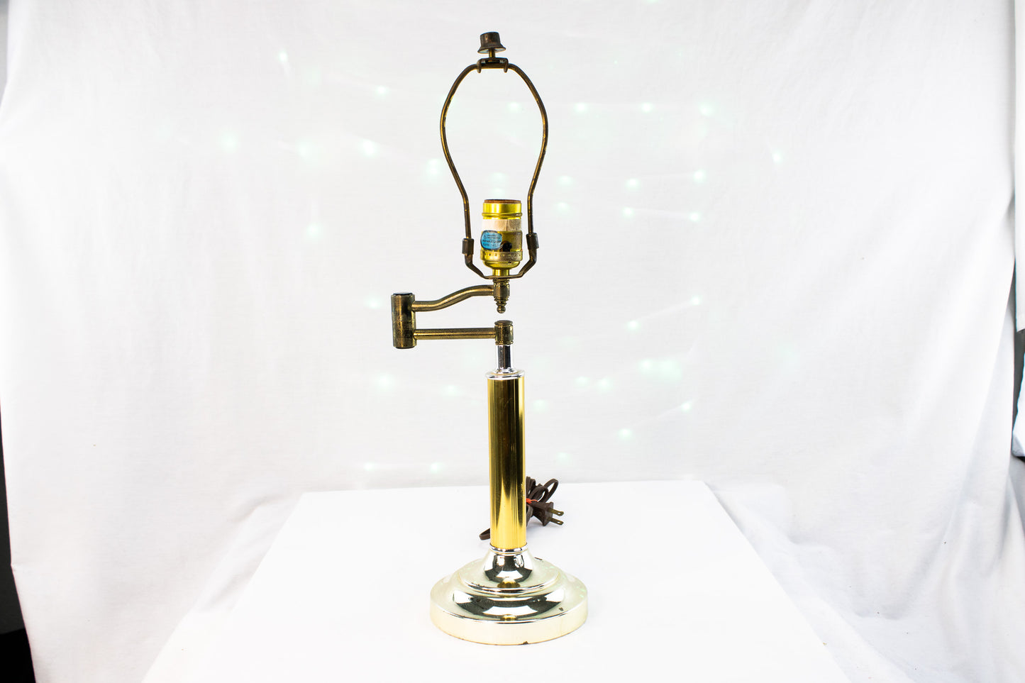 Vintage Brass Swing-Arm Table Lamp w/ Adjustable Arm & Weighted Base