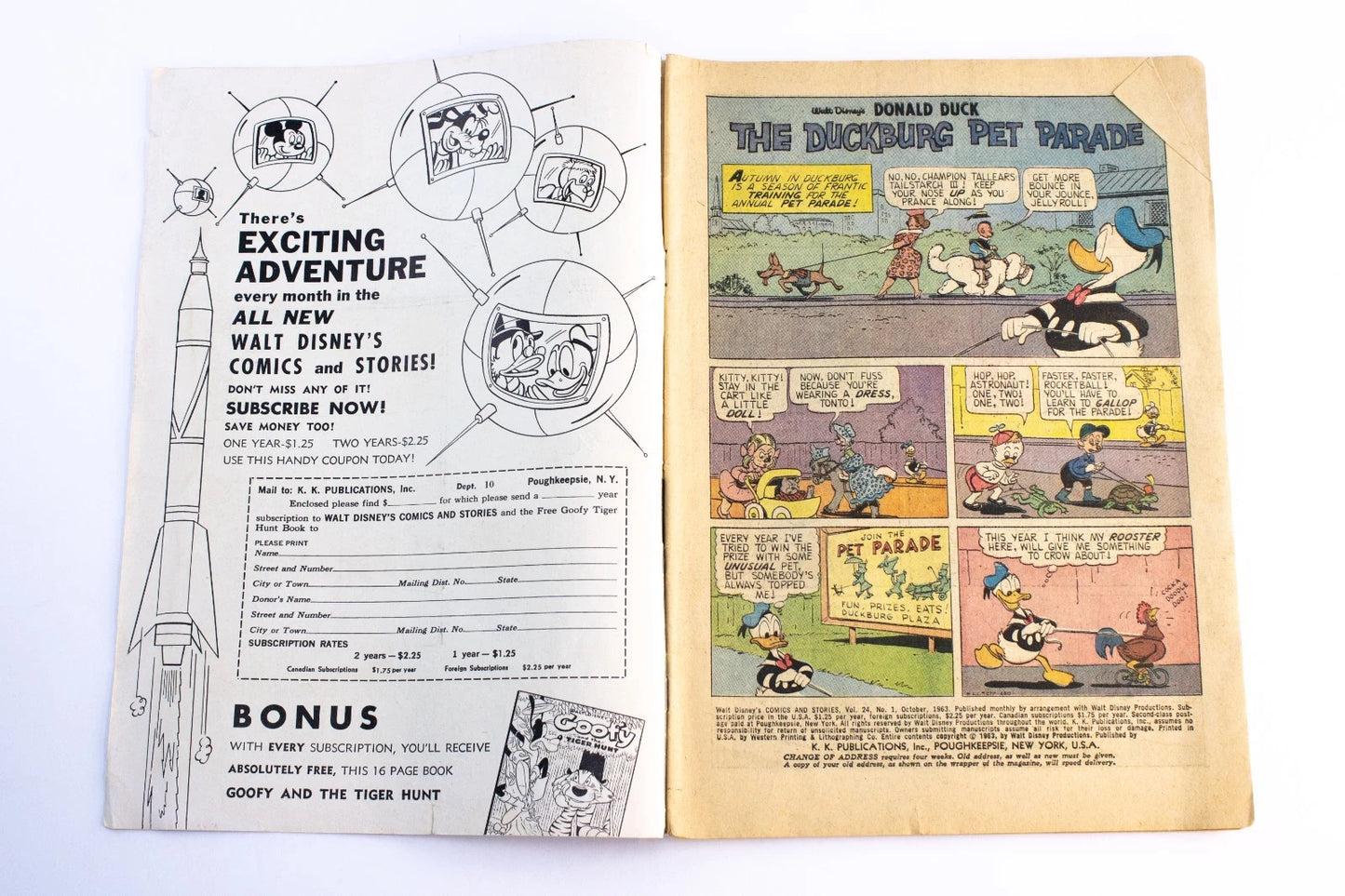 Lot of 7 Vintage Disney Comics – Dell & Gold Key 1959–68 – Mickey, Donald, Goofy