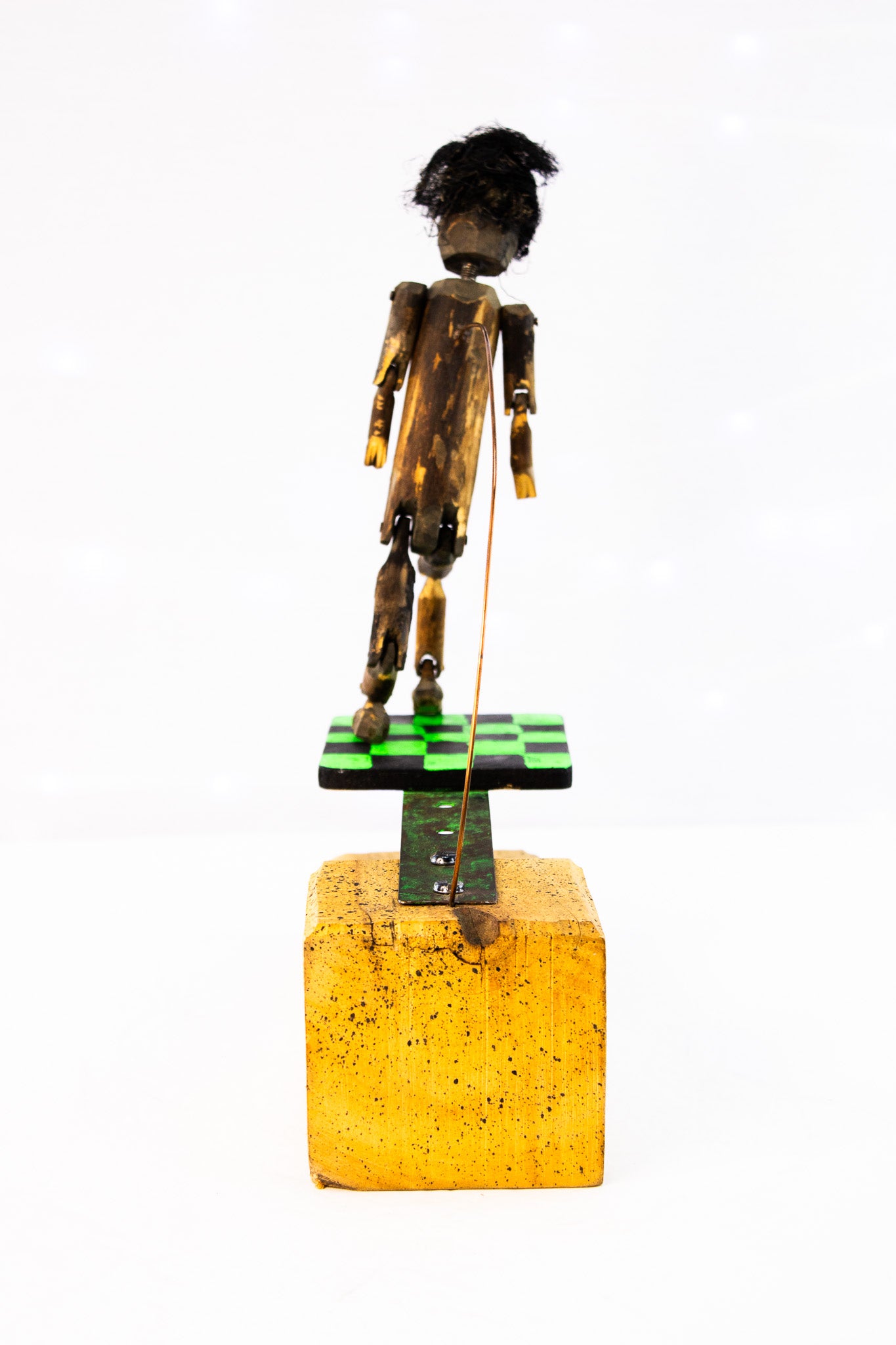 Hand Carved Wooden Kinetic Folk Art Figure | Moving Dancing Sculpture