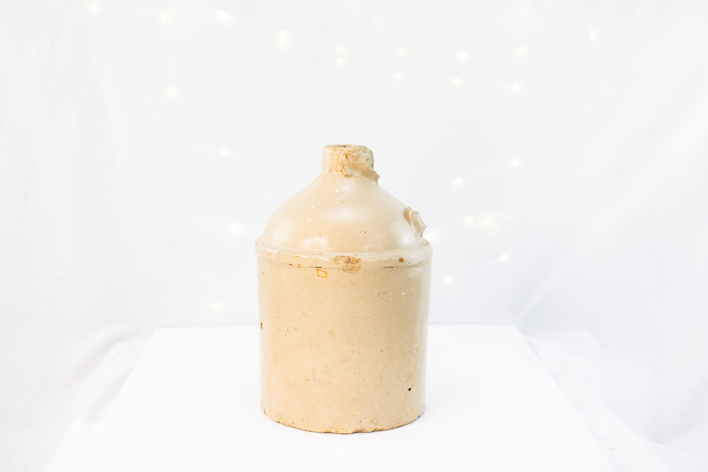 Antique Stoneware Jug Primitive Farmhouse Crock Rustic Pottery Decor