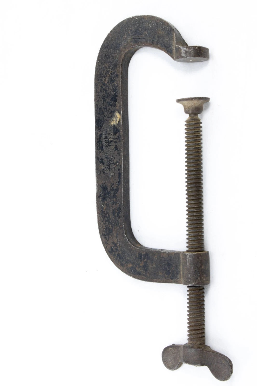 Vintage Hargrave 6" C Clamp & Trimo 10" Pipe Wrench USA Iron Tool Set Rust Patin